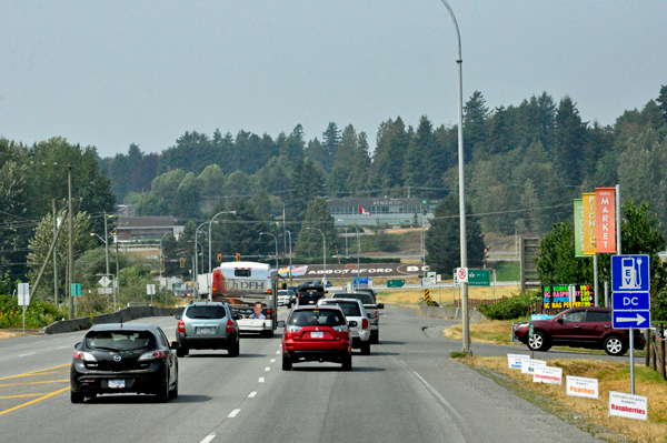 entering British Columbia at Abbotsford at the end of the road